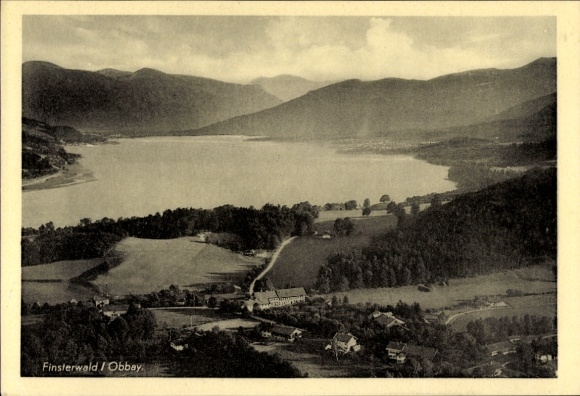 Postcard Finsterwald Gmund am Tegernsee Upper Bavaria, aerial photograph