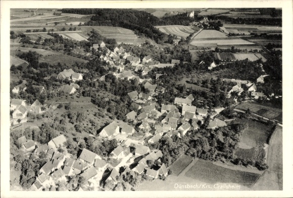 Postcard Dünsbach Gerabronn in Württemberg, aerial photograph