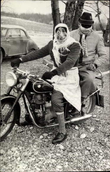 Foto Ak Motorrad, BMW, verkleidetes Paar