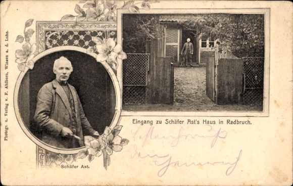 Postcard Radbruch in Lower Saxony, Schäfers Ast's, entrance, portrait Schäfer Ast