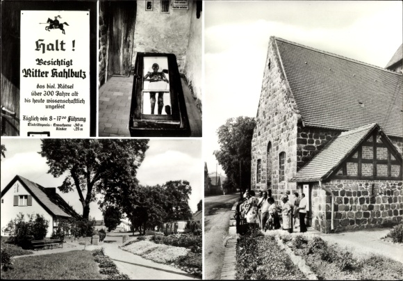 Postcard Kampehl Neustadt Dosse, knight Kahlbutz, building, street view
