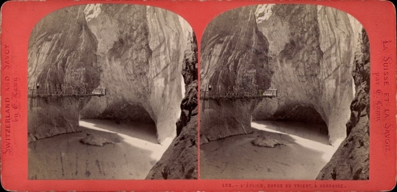 Stereo photo Vernayaz Canton Valais, Gorge du Trent, L&#39;Eglise