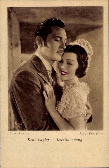 KP aktorzy Kent Taylor i Loretta Young, portret, Ross Verlag