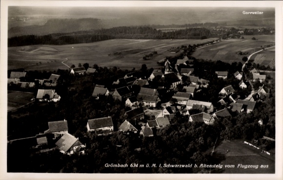 Postcard Grömbach in the Black Forest, aerial photograph