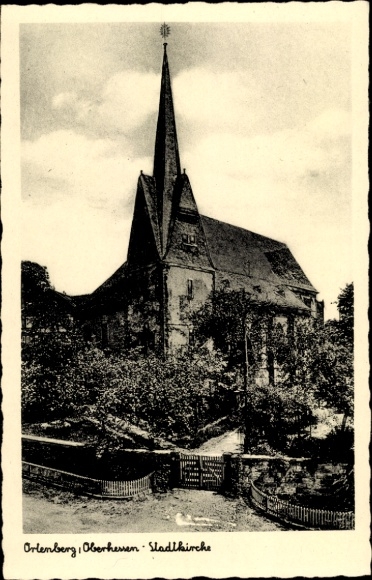 Postcard Ortenberg in Hesse, town church