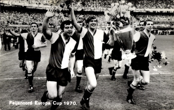 Photo Postcard Feijenoord Rotterdam South Holland Netherlands, European Cup 1970, football team