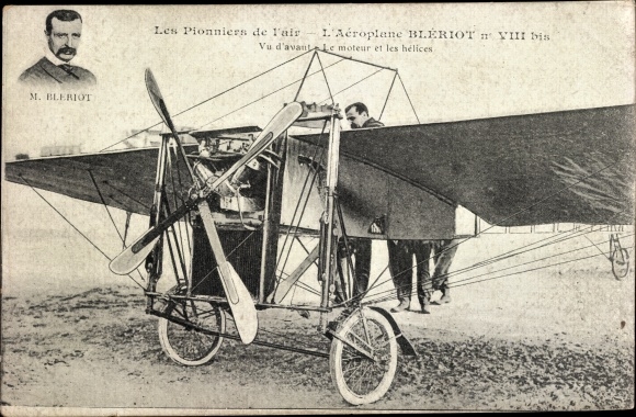 Postcard Les Pionniers de l&#39;air, L&#39;Aéroplane Blériot No VIII bis, Flugpionier