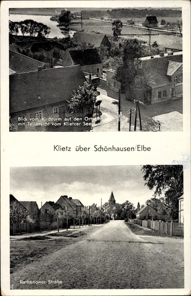 Postcard Klietz in Saxony Anhalt, Rathenowe Straße, partial view of the place