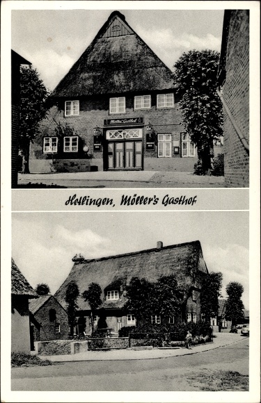 KP Hetlingen w Szlezwiku-Holsztynie, zajazd Waltera Möllera, widok na ulicę, wejście