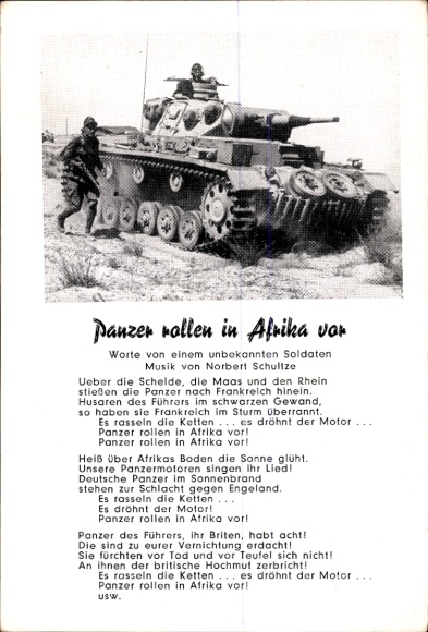 Czołgi Song KP posuwają się naprzód w Afryce, Norbert Schultze, Wehrmacht