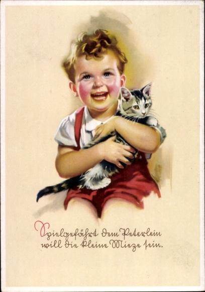 Artist PC by Czulik, Else, laughing child with house cat