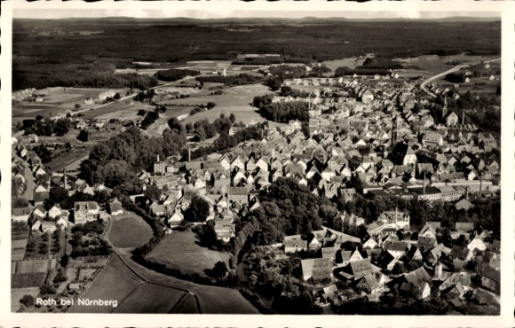Postcard Roth near Nuremberg Middle Franconia, aerial photograph