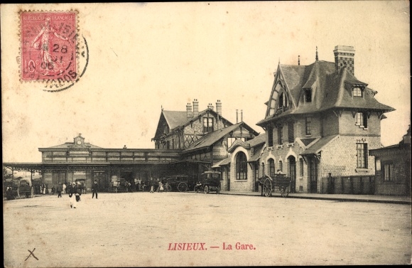Postcard Lisieux Calvados, The Train Station