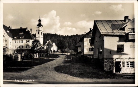 Postcard Bayerisch Eisenstein in the Regen district of Lower Bavaria, lot in town