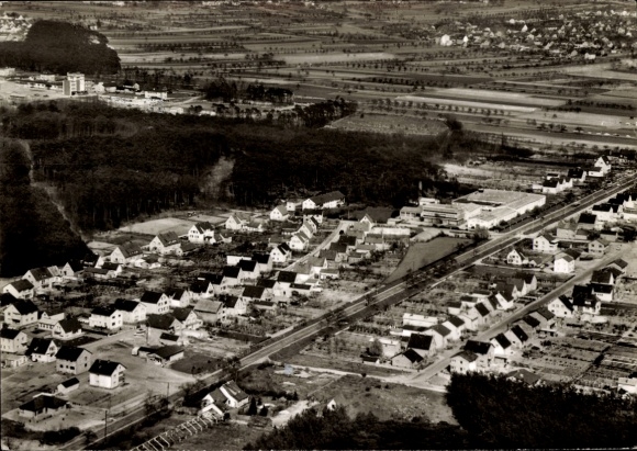 Postcard Sandwiese Alsbach Hähnlein on the Bergstraße Hesse, aerial photograph
