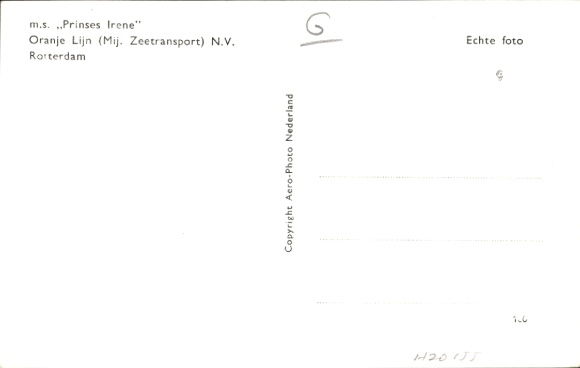 Ak MS Prinses Irene, Oranje Lijn