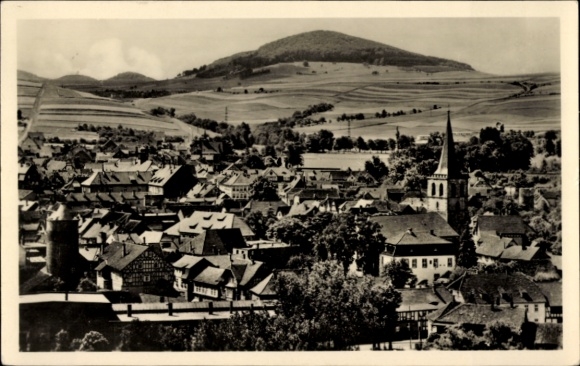 Ak Vacha in de wijk Wartburg, uitzicht op het dorp met omliggend landschap, velden