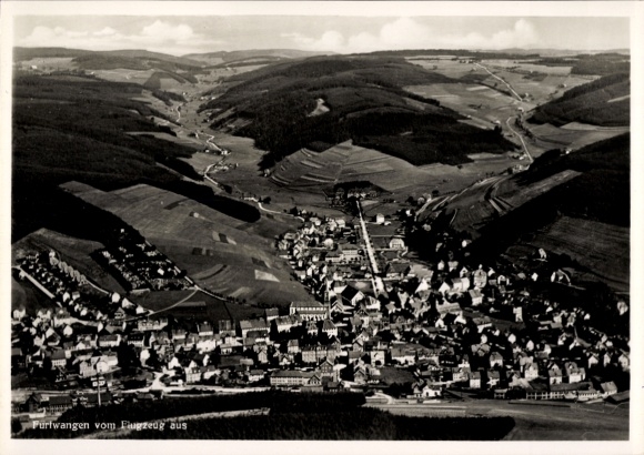 Postcard Furtwangen in the Black Forest, aerial photograph