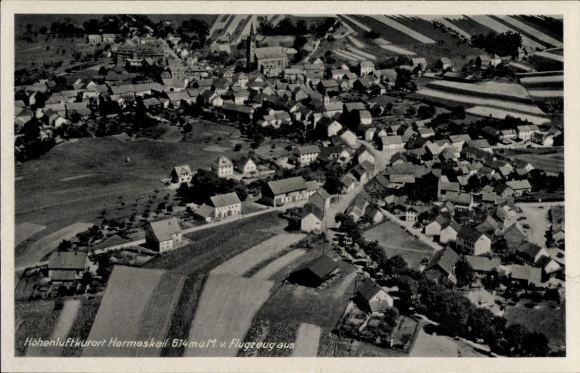 Postcard Hermeskeil in the Hunsrück, aerial photograph
