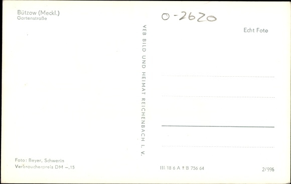Postcard Bützow in Mecklenburg, Gartenstrasse
