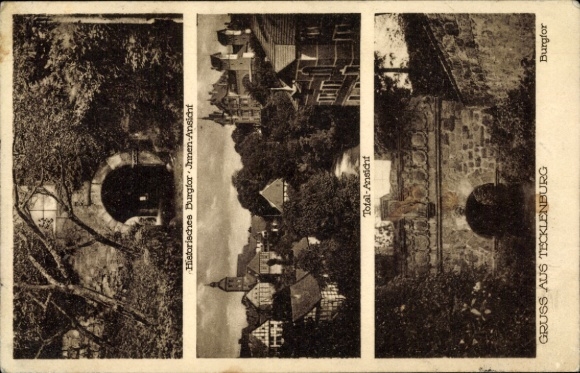 Ak Tecklenburg in Westfalen, Historisches Burgfor, Ansicht, Gruss aus Tecklenburg