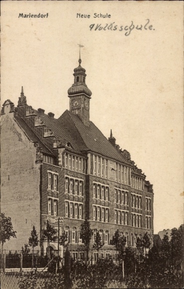 Ak Berlin Tempelhof Mariendorf, Nieuwe School, 9e basisschool, Friedenstrasse 23
