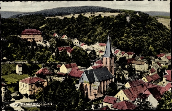 Postcard Stromberg im Hunsrück, panorama, church