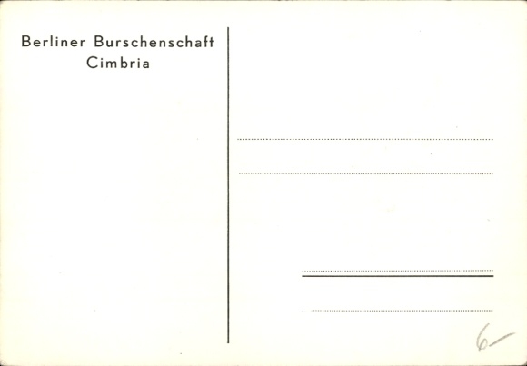 Studentika Postcard Berliner Burschenschaft Cimbria, coat of arms