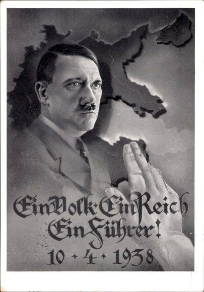 Artist PC One people, one empire, one leader, April 10, 1938, vote, leader Adolf Hitler, portrait
