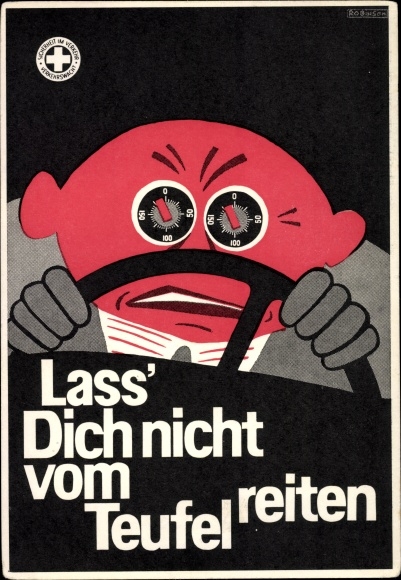 Artist Postcard Robinson, don&#39;t let the devil ride you, speedometer, safety in traffic
