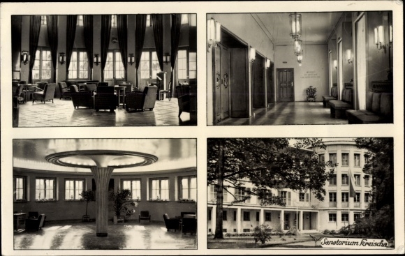 Postcard Kreischa in the Erzgebirge, sanatorium, interior view, hall