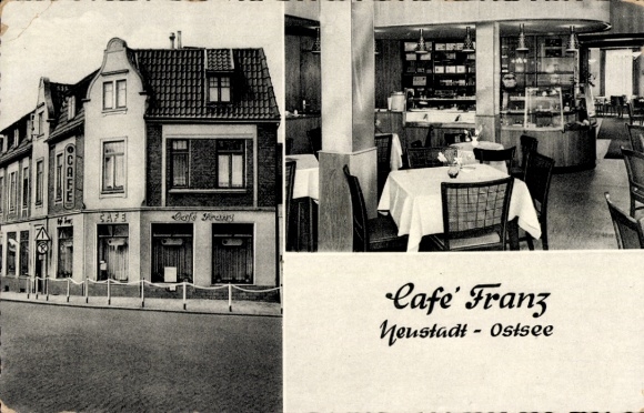 Postcard Neustadt in Holstein, Café Franz