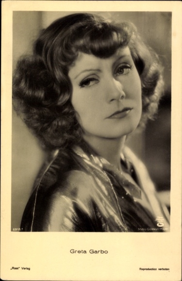 Ak Schauspielerin Greta Garbo, Portrait