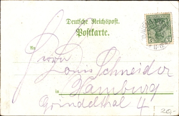 Chromo-Litho Hamburg Eimsbüttel Niendorf, Münster&#39;s Gasthof, owner P. Koch