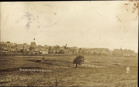 foto Ak New Glarus Wisconsin VS, Gezicht op het dorp