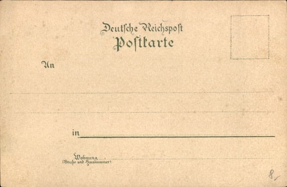 Chromo-Litho Münster in Westphalia, castle, Lamberti Church, railway station, academy, imperial post office