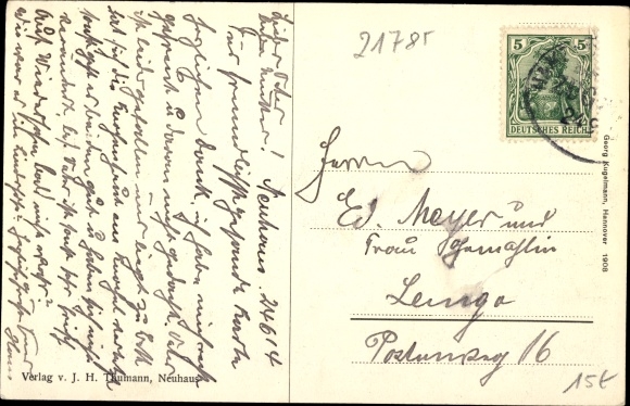 Ak Neuhaus an der Oste, Poststraße, zwei Mädchen
