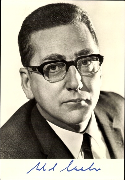 Postcard Dr. Erhard Eppler, Federal Minister for Economic Cooperation, autograph