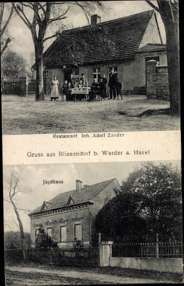 Postcard Bliesendorf Werder on the Havel, restaurant, hunting lodge
