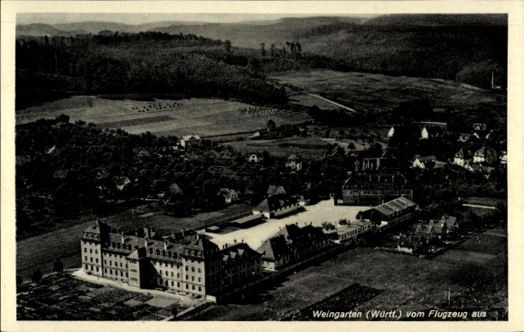 Postcard Weingarten in Württemberg, aerial photograph