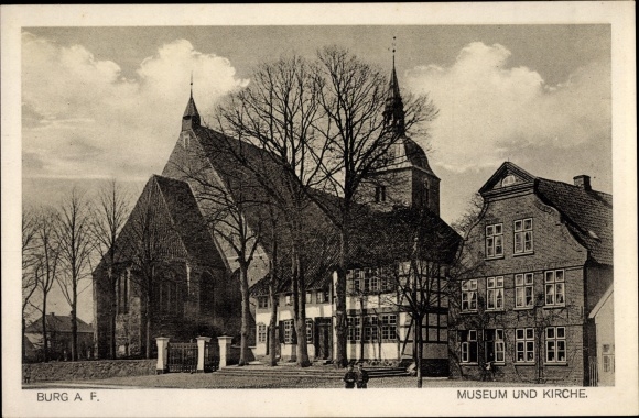Postcard castle on the island of Fehmarn, museum and church