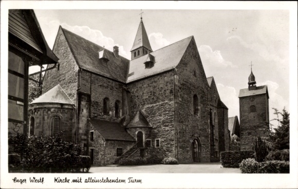 Ak Enger in Westfalen, Kirche, alleinstehender Turm