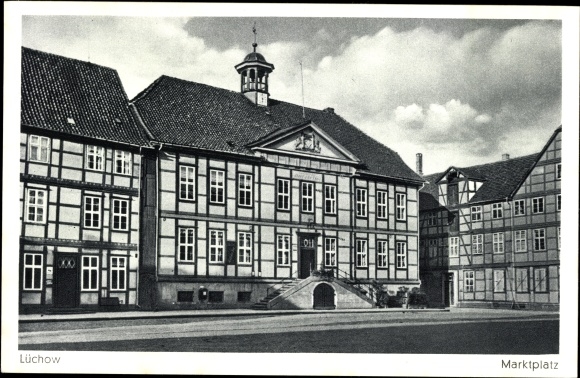 Postcard Lüchow in Wendland, market place