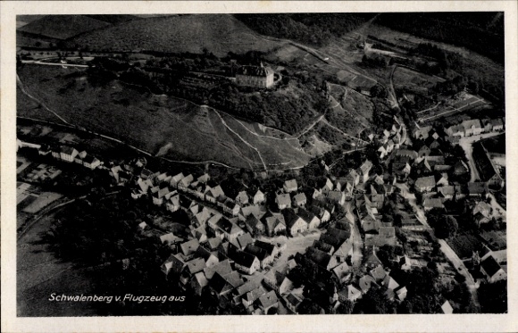 Postcard Schwalenberg in Lippe, aerial photograph