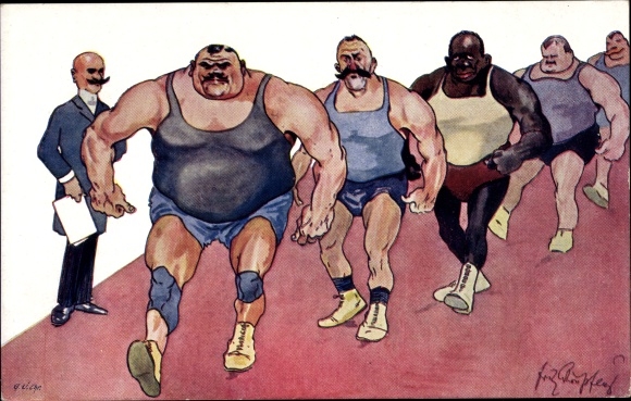 Artist PC Schönpflug, Fritz, invasion of the wrestlers