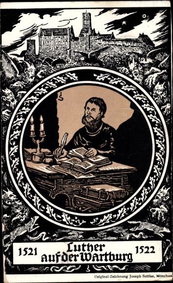 Ak Lutherstadt Eisenach in Thüringen, Wartburg, Martin Luther 1521-1522, Gedächtnisfeier 1921