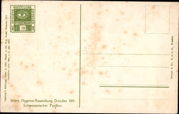 Ak Dresden Altstadt, Internationale Hygiëne Tentoonstelling 1911, Zwitsers Paviljoen