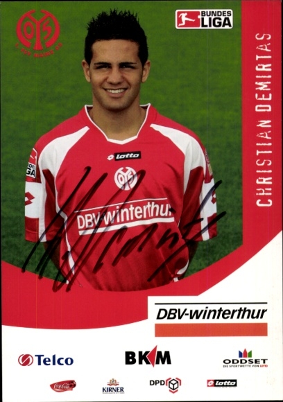 Autograph card footballer Christian Demirtas, 1. FSV Mainz 05