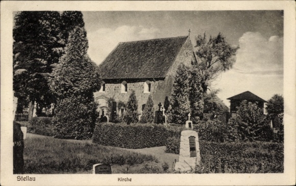 Ak Stellau Barsbüttel in Sleeswijk-Holstein, kerk, begraafplaats