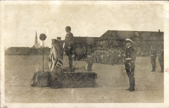 foto Ak Schleswig op de Schlei, Wehrmacht, appèl